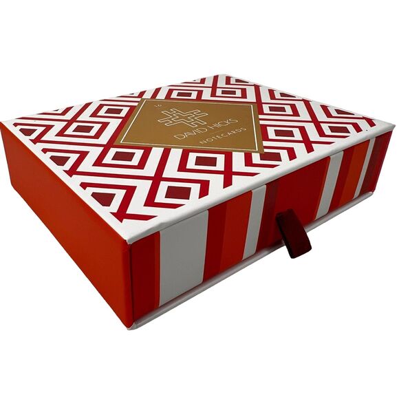 David Hicks Gift Box Notecard Set Envelopes English Decorator Designer Motifs - Picture 3 of 10